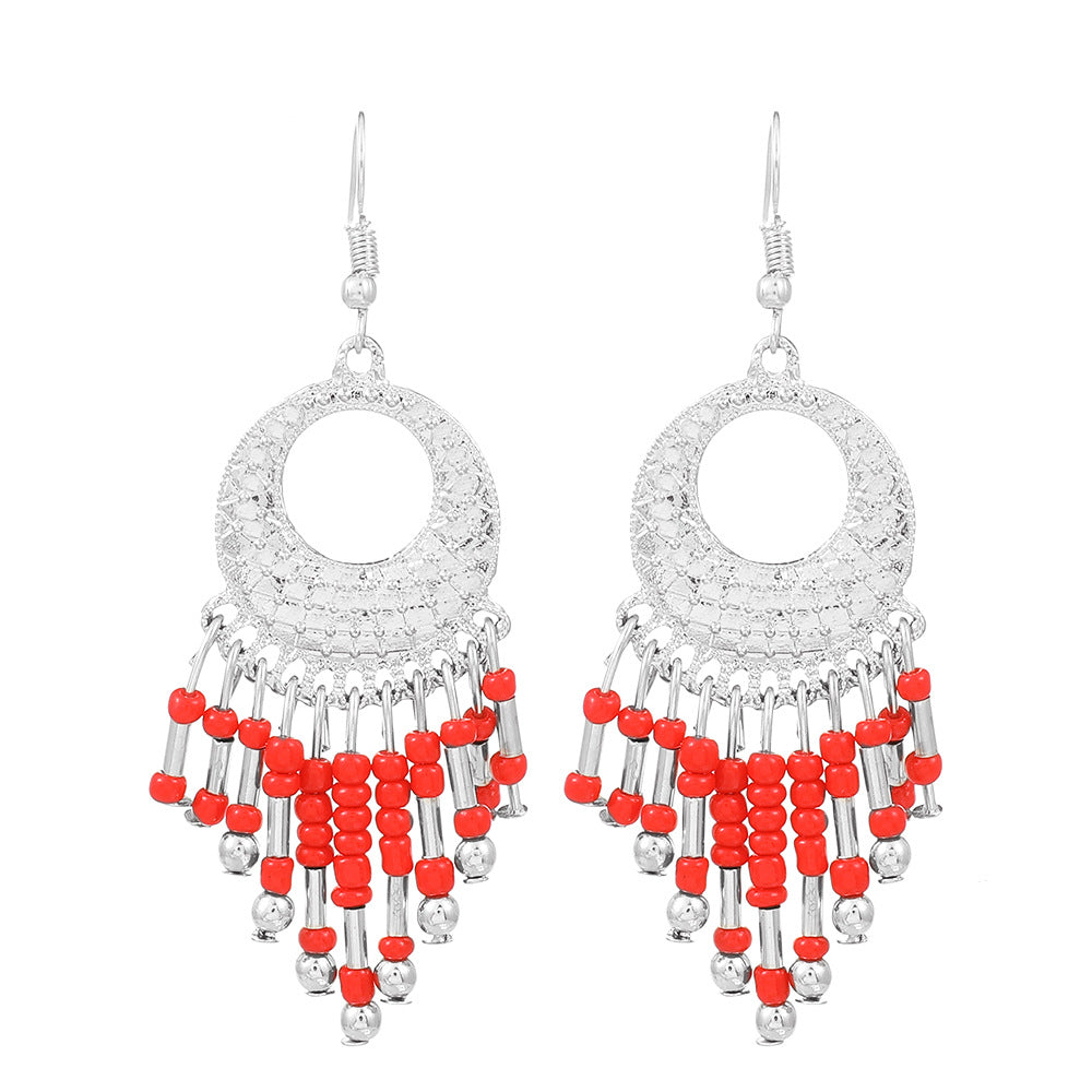 Wholesale Bead Tassels Alloy Earrings